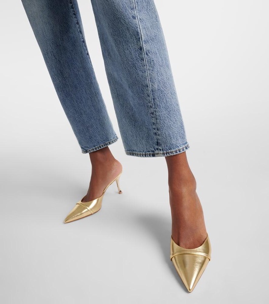 Joella 70 metallic leather mules