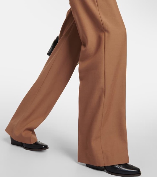 High-rise wool wide-leg pants