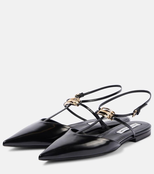 B Buckle leather slingback flats