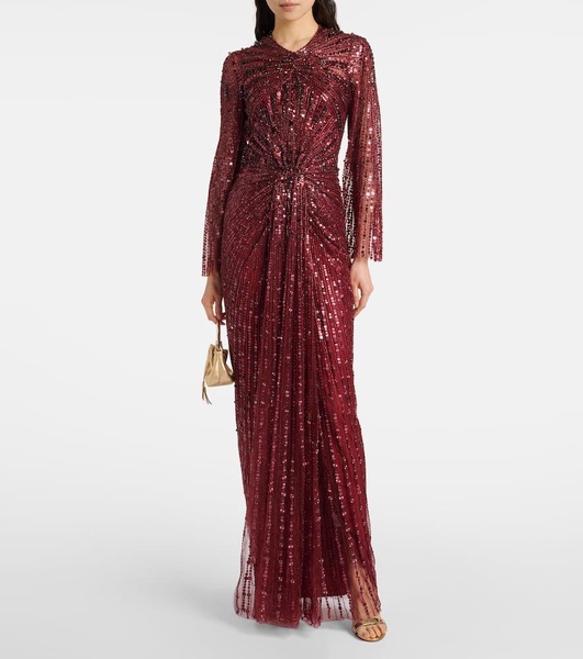 Anja gathered embellished gown