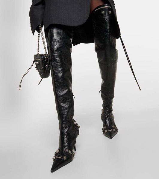 Cagole leather over-the-knee boots