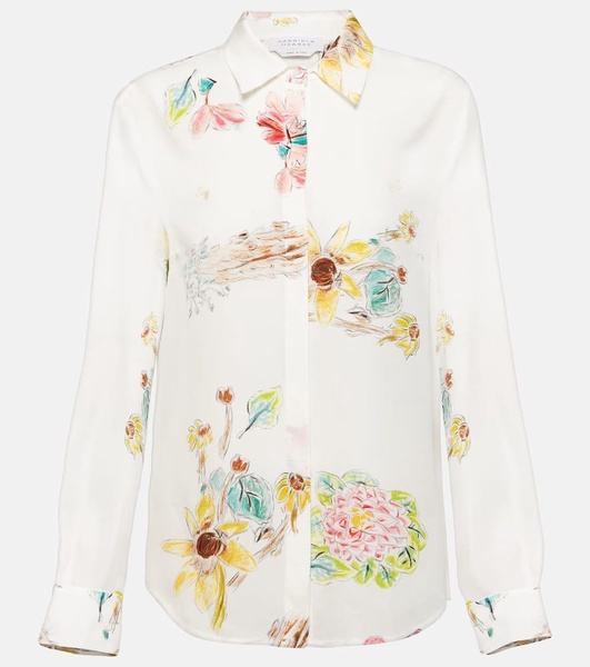 Henri printed silk blouse