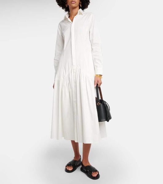 Cotton-blend shirt dress