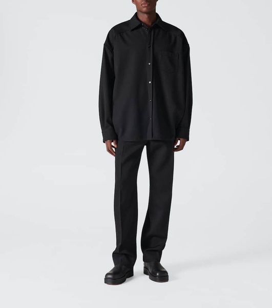 Wool twill shirt