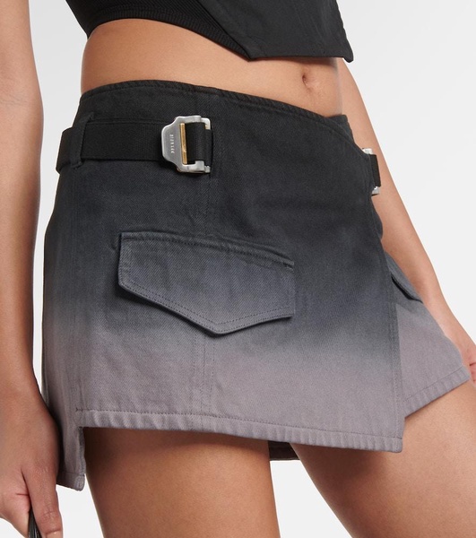 Utility wrap denim miniskirt