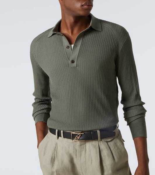 Wool polo sweater