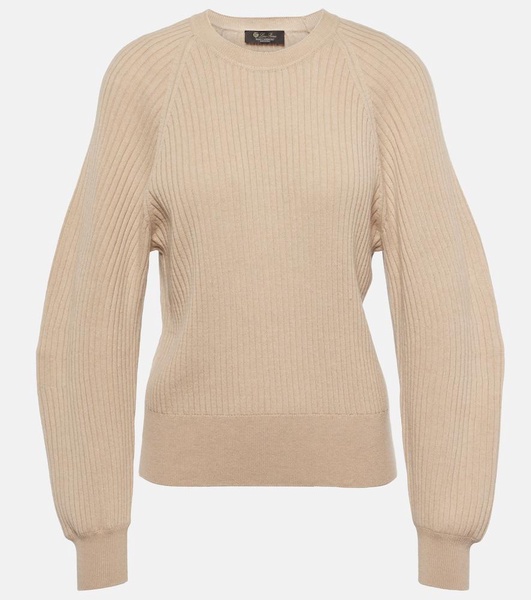 Ribbed-knit cashmere sweater