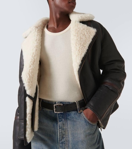 Shearling-lined leather jacket