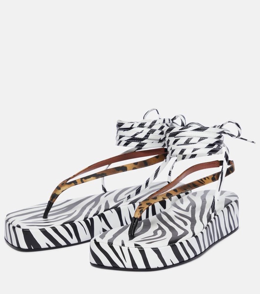 Jamie printed satin sandals