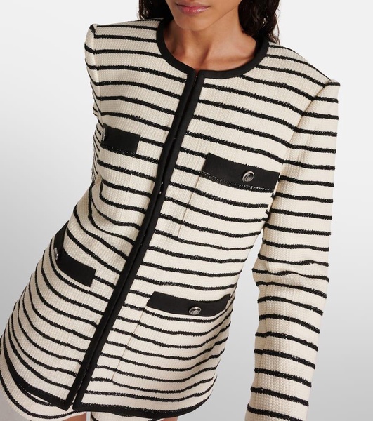 Foster striped cotton-blend jacket