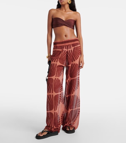 Printed georgette wide-leg pants