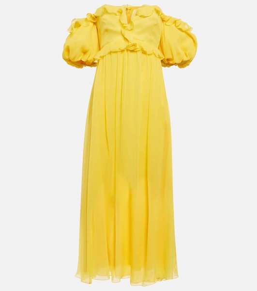 Off-the-shoulder silk gown