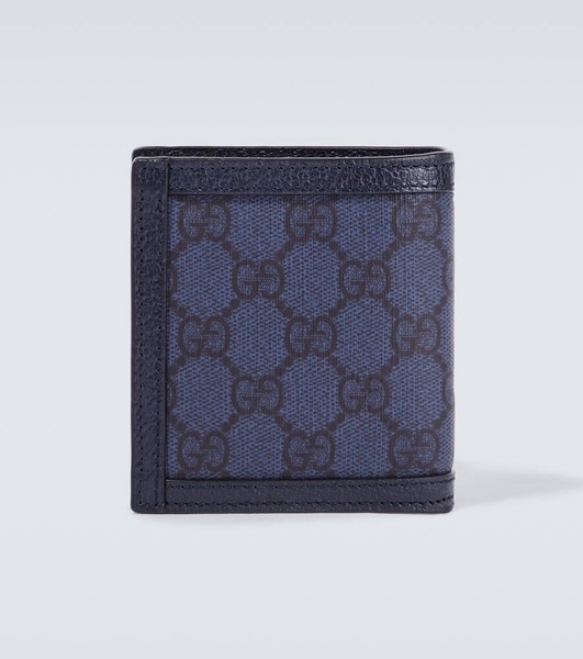 Ophidia Leather and Monogrammed Coated-Canvas Billfold Wallet