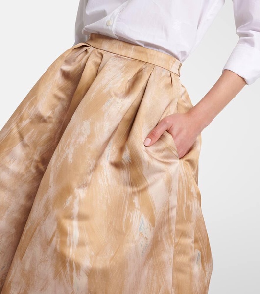 Printed high-rise midi skirt