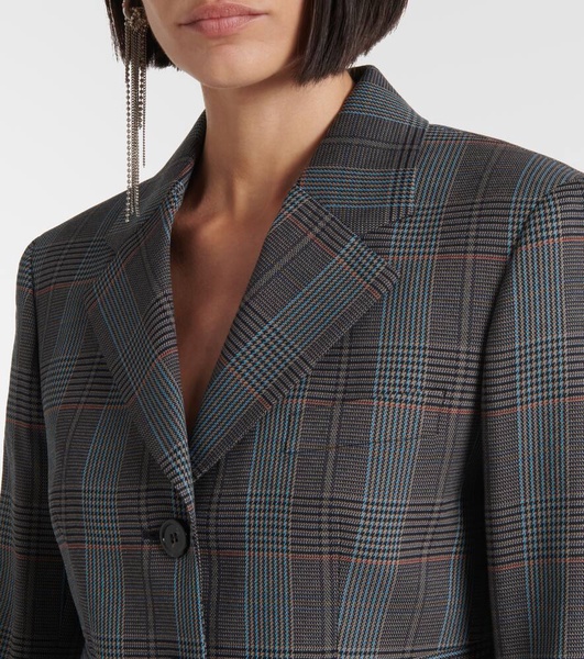 Jaza checked cropped wool-blend blazer 