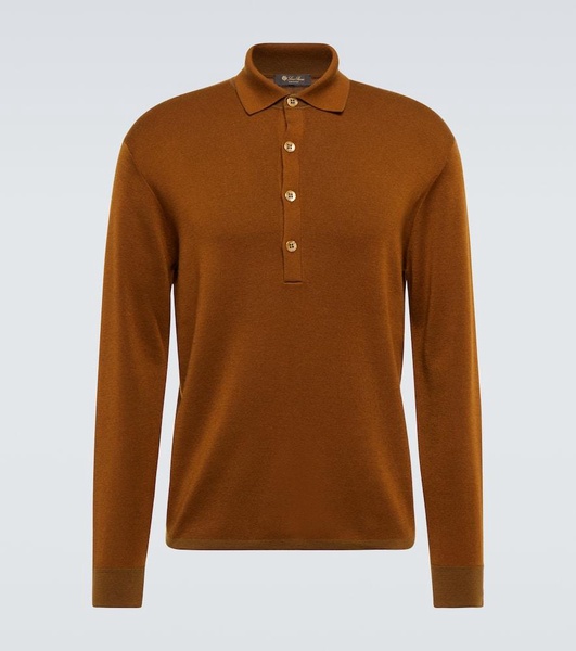 Cashmere and silk polo sweater