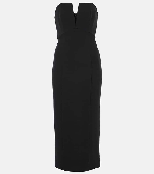 Strapless silk-blend midi dress