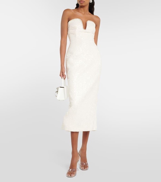 Bridal sequined bouclé midi dress