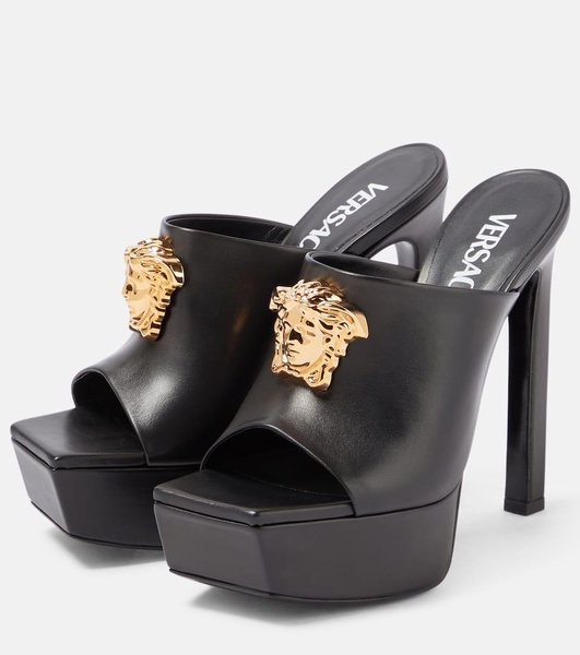 Medusa leather platform mules