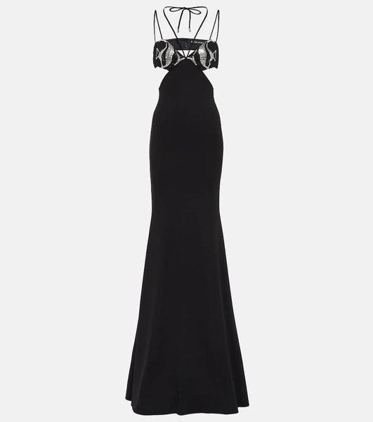 Embroidered cutout gown