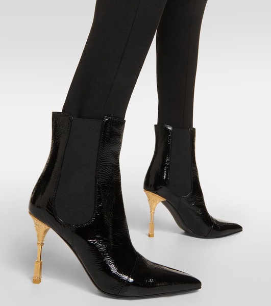 Patent leather ankle boots