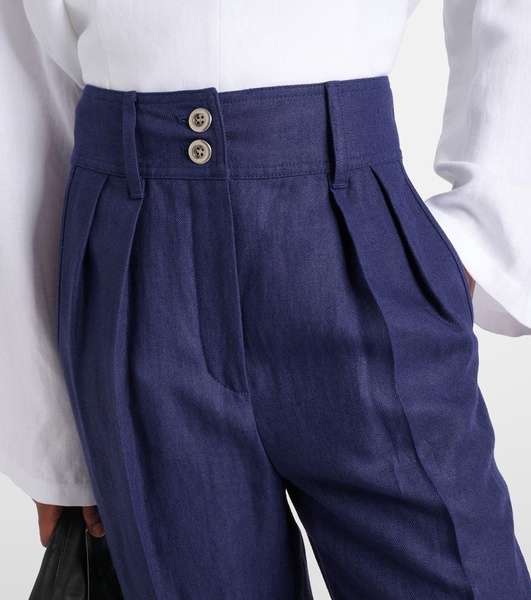 Linen wide-leg pants