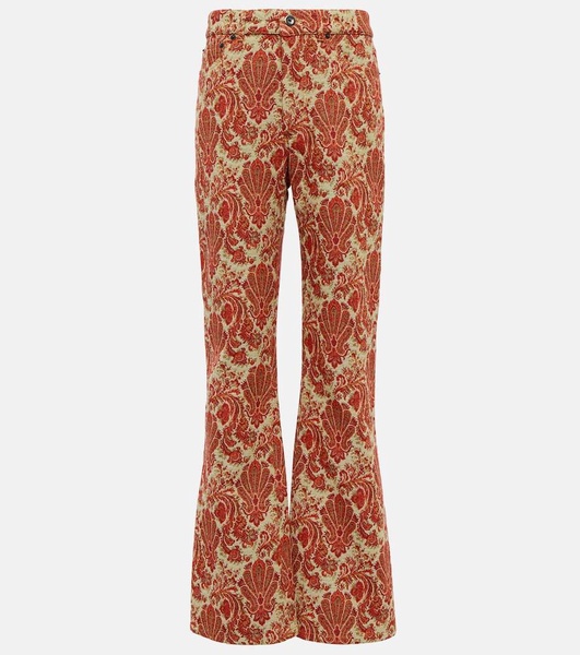 Jacquard high-rise flared pants