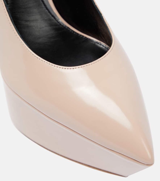 Platform leather pumps