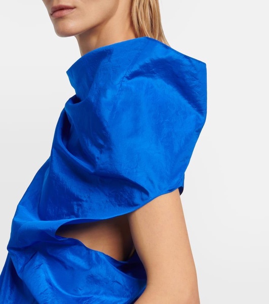 Aria draped silk taffeta top