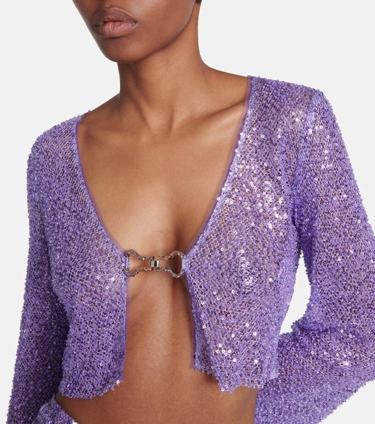 Sequined cropped cardigan