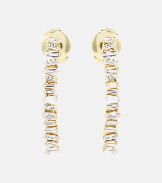 Fireworks 18kt gold earrings with white diamonds