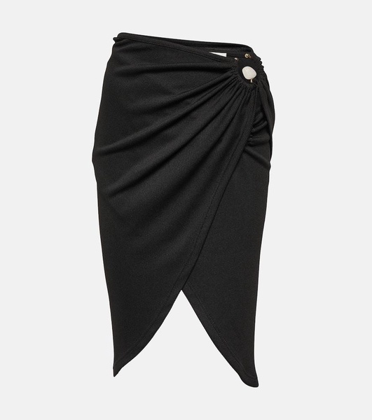 Ring-detail wrap skirt