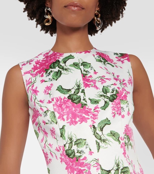 Mara floral taffeta faille midi dress