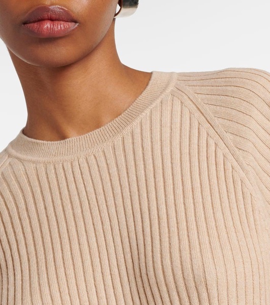 Ribbed-knit cashmere sweater