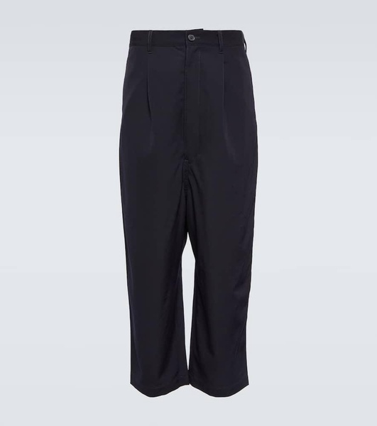 High-rise cropped wool pants