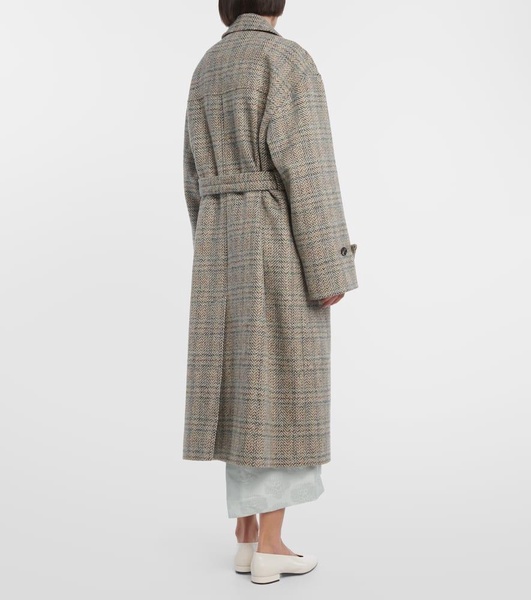 Herringbone wool and cashmere-blend coat