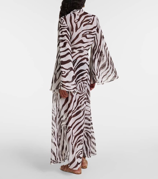 Betty zebra-print chiffon kaftan