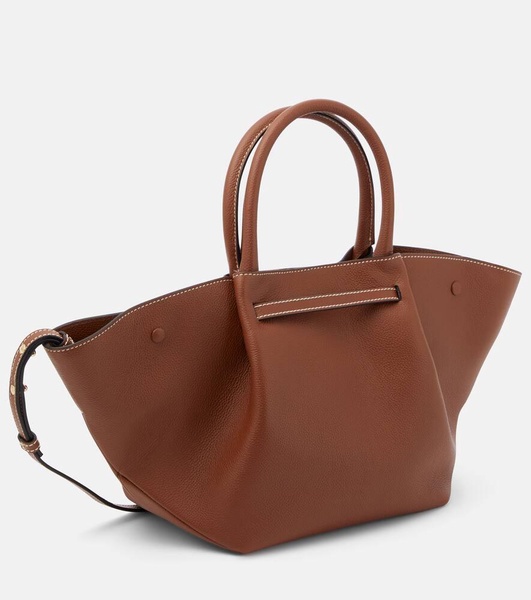 Midi New York leather tote bag