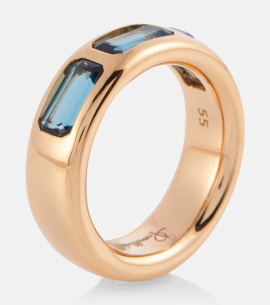 Iconica 18kt rose gold ring with topaz