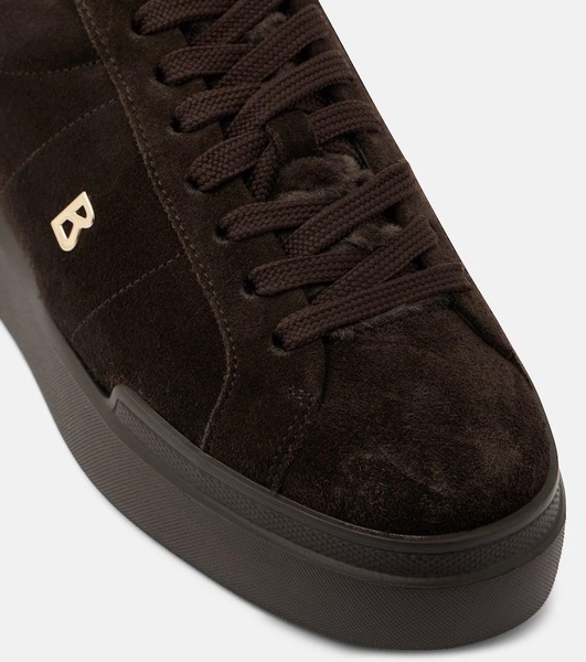 Hollywood shearling-trimmed suede sneakers