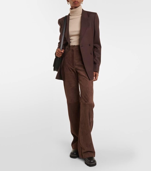 Vesta high-rise suede flared pants