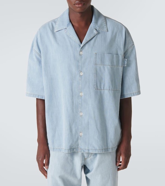 Denim bowling shirt