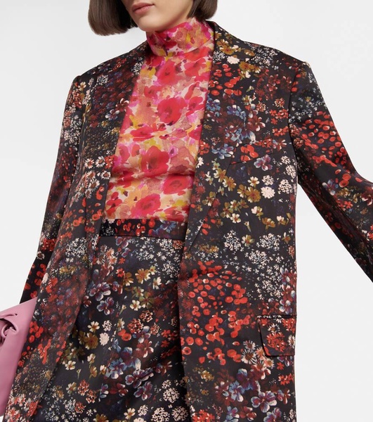 Floral cotton-blend blazer