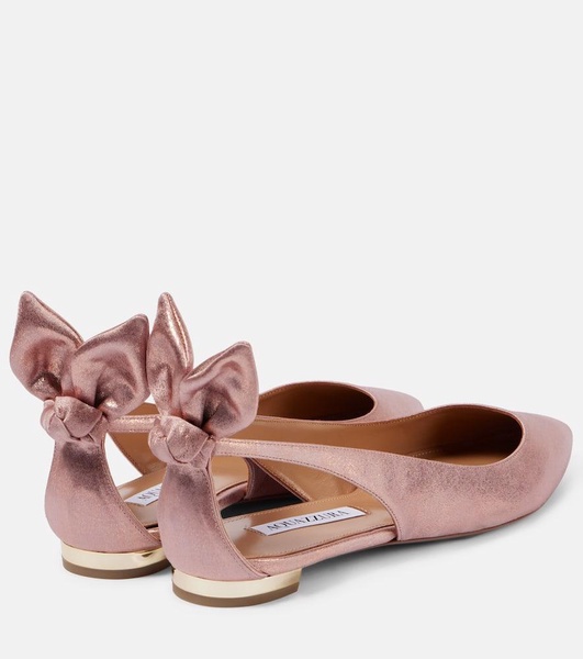 Bow Tie metallic leather ballet flats