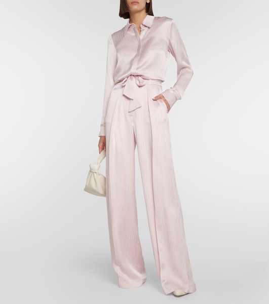 High-rise silk wide-leg pants