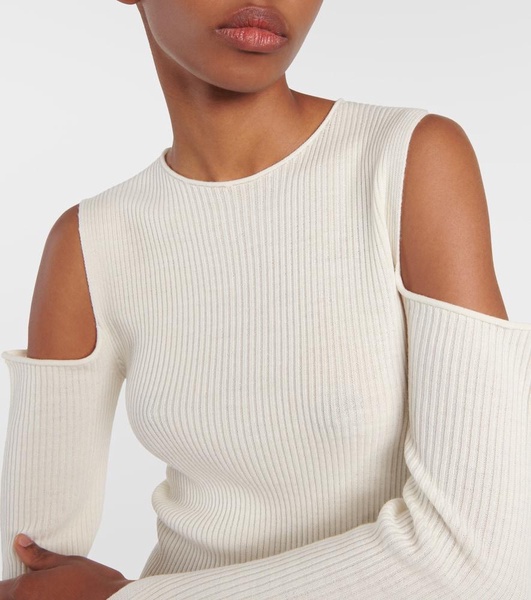 Cutout virgin wool top