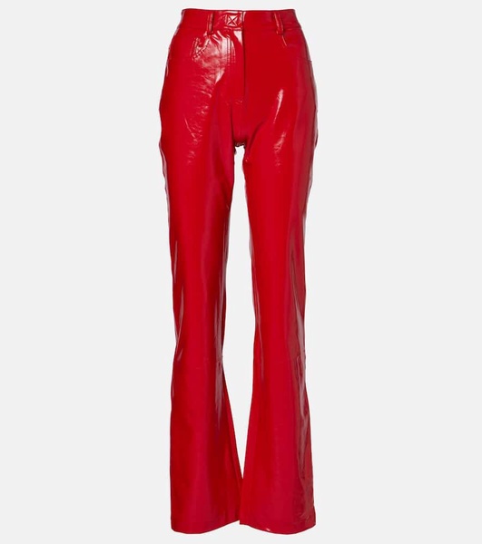 Faux leather bootcut pants