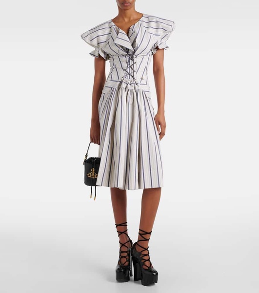 Kate striped cotton midi dress