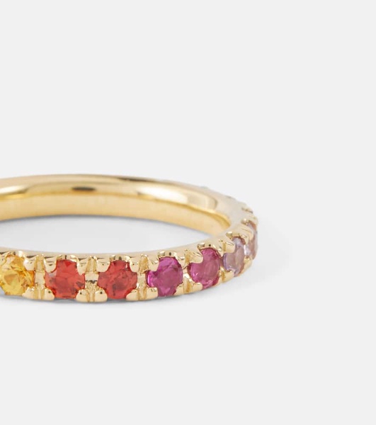 Rainbow Large 14kt gold eternity ring with sapphires, rubies, amethysts, and emeralds