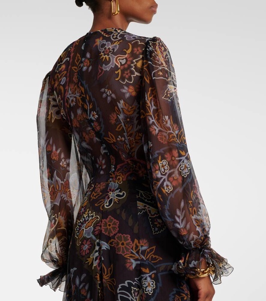 Printed silk gown